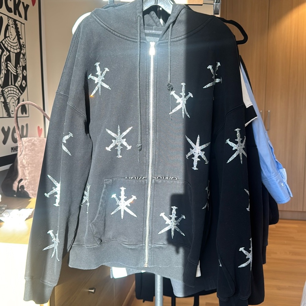 Unknown London Rhinestone ZipUp